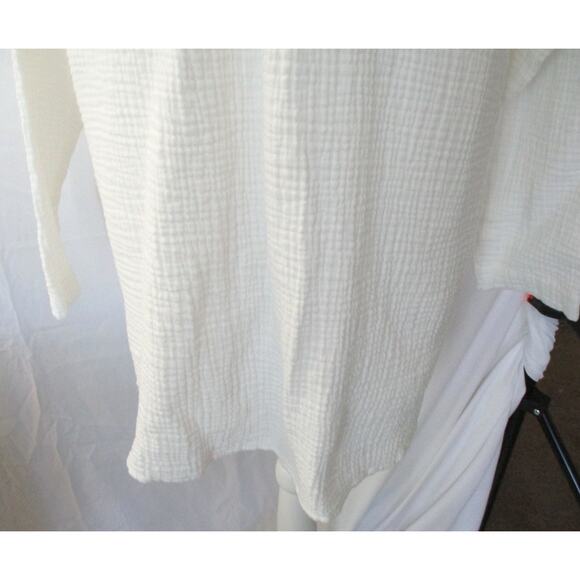 Joan Rivers Women's White Gauze Long Sleeve Button Blouse With Tank Top Size L. - Picture 7 of 14